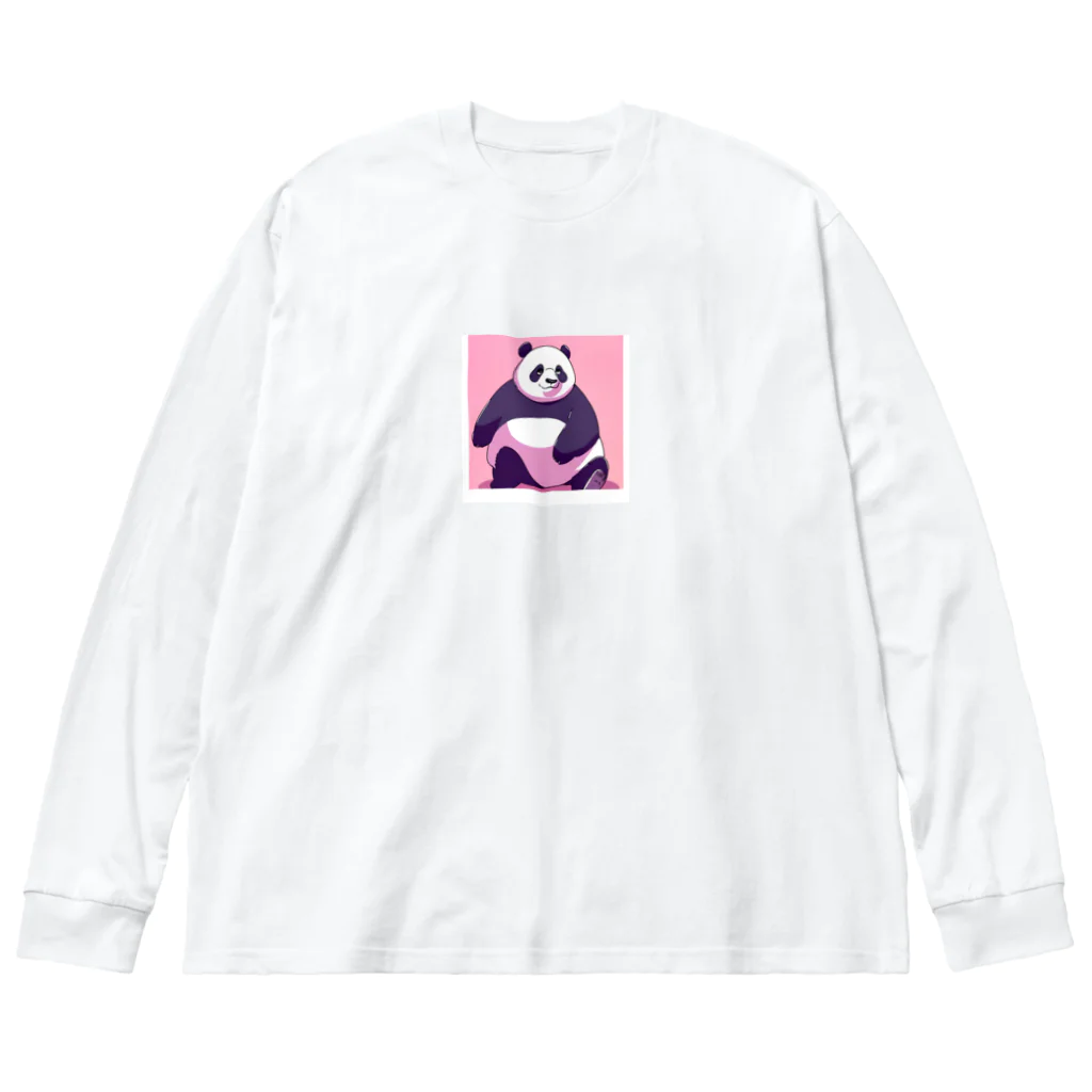 木馬の太っちょパンダ Big Long Sleeve T-Shirt