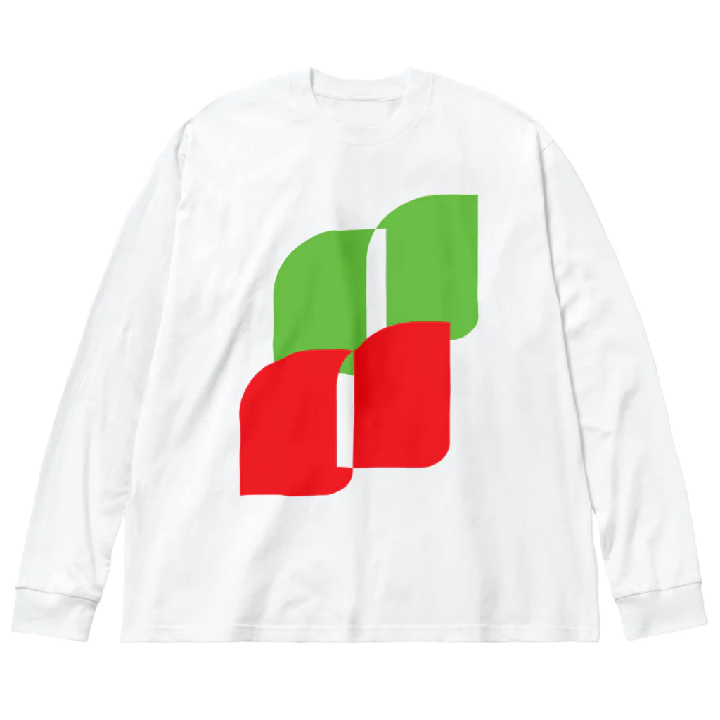 minimaltのミニマリズムデザインな気分　葉っぱ ビッグシルエットロングスリーブTシャツ