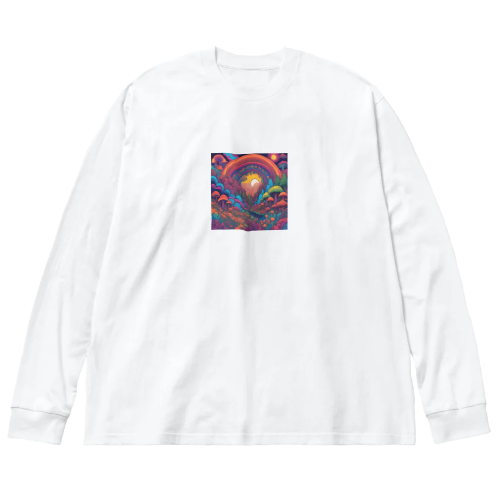 yt shopのサイケな自然イラストグッズ Big Long Sleeve T-Shirt