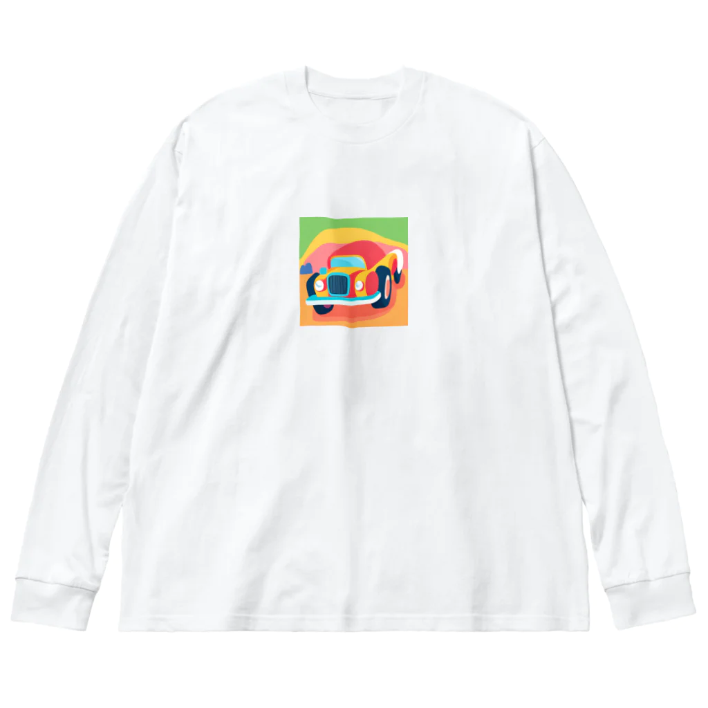 nekobu0323のポップな車 ビッグシルエットロングスリーブTシャツ