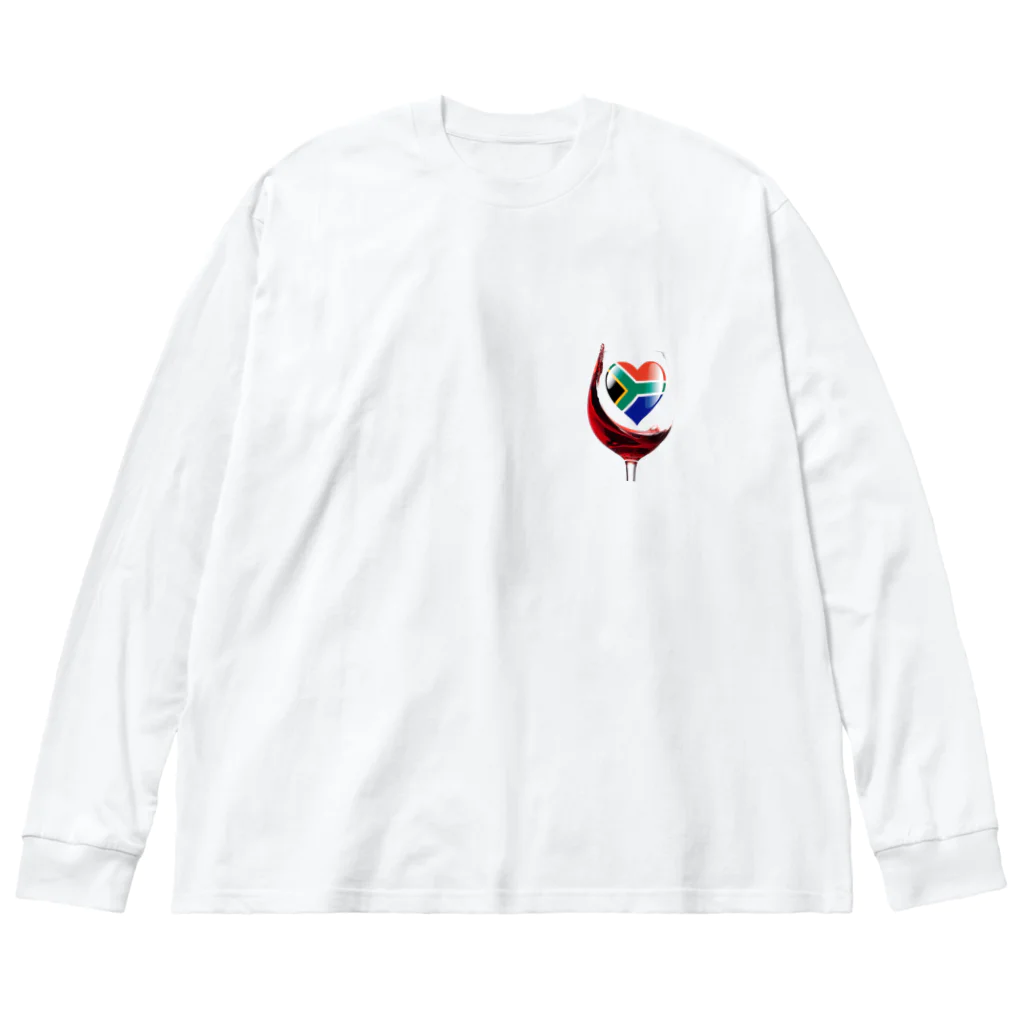 WINE 4 ALLの国旗とグラス：南アフリカ（衣類） Big Long Sleeve T-Shirt