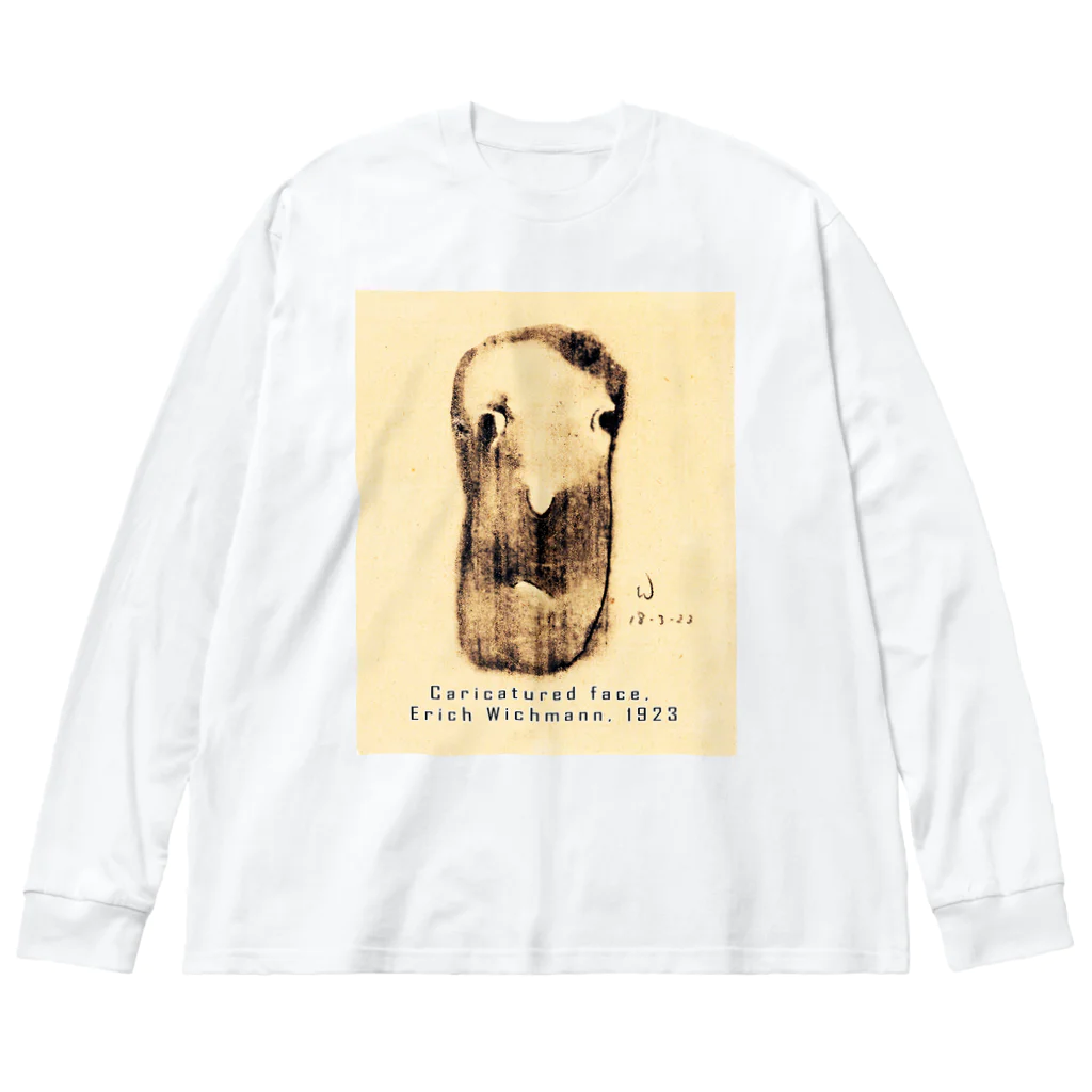 PALA's SHOP　cool、シュール、古風、和風、の風刺画のような顔、エーリッヒ・ヴィヒマン、1923年 Big Long Sleeve T-Shirt