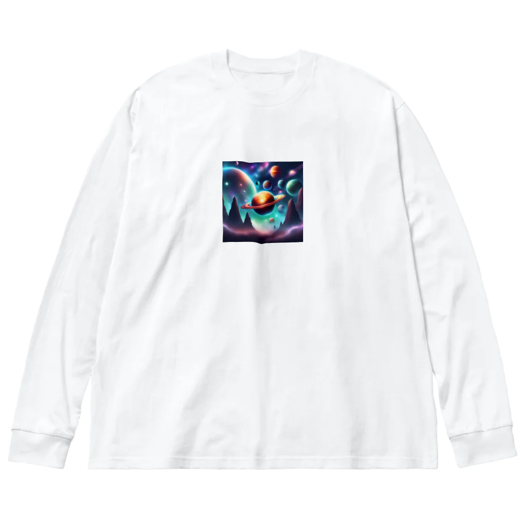 usinikuの宇宙に浮かぶ惑星 Big Long Sleeve T-Shirt