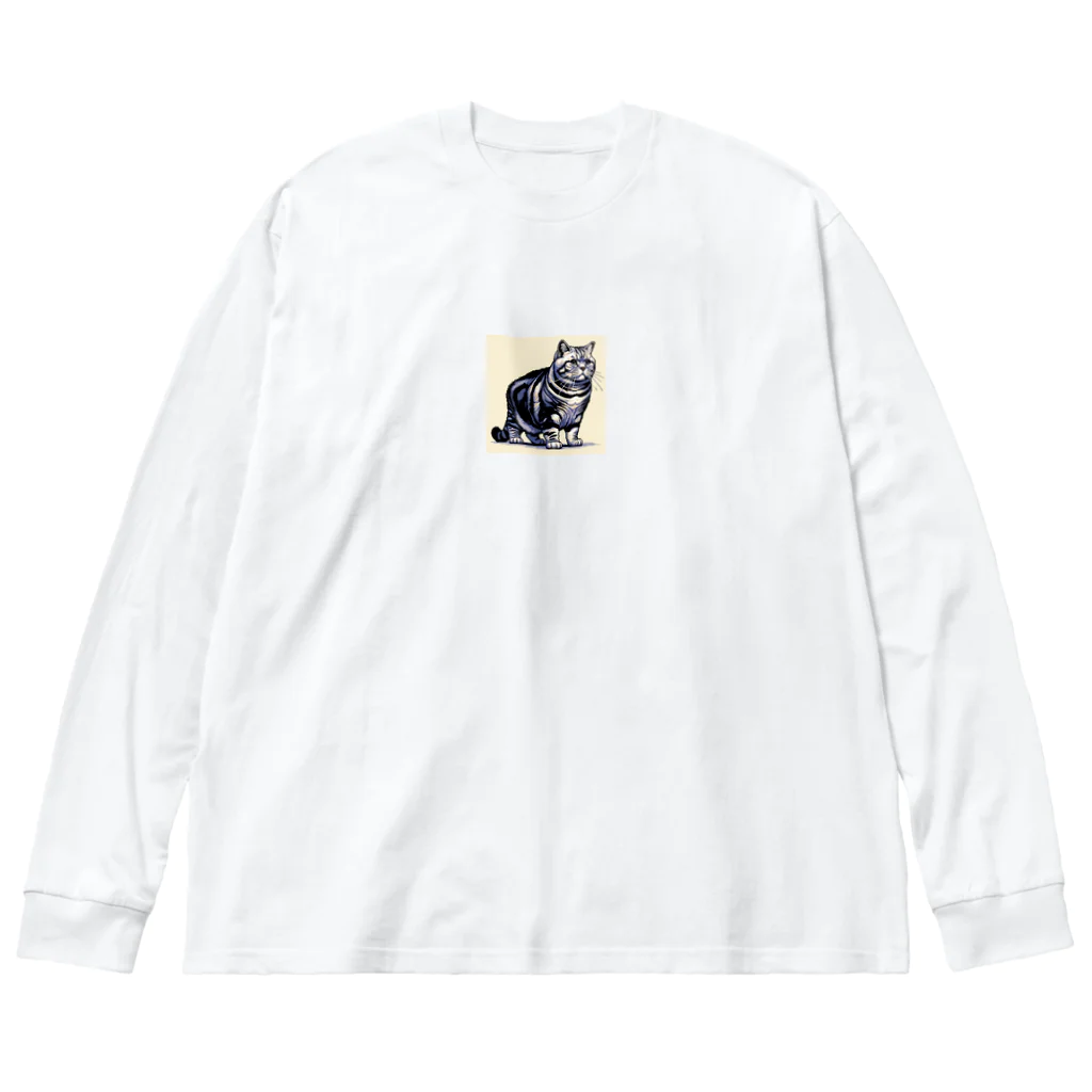 ドット絵、ゲーム好き必見🥰のピクセルアートアメリカンショートヘア Big Long Sleeve T-Shirt