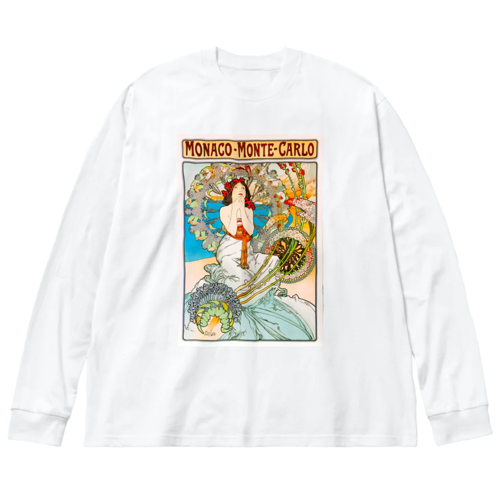 かえる商店のモナコ＝モンテカルロ by Alfons Mucha ビッグシルエットロングスリーブTシャツ