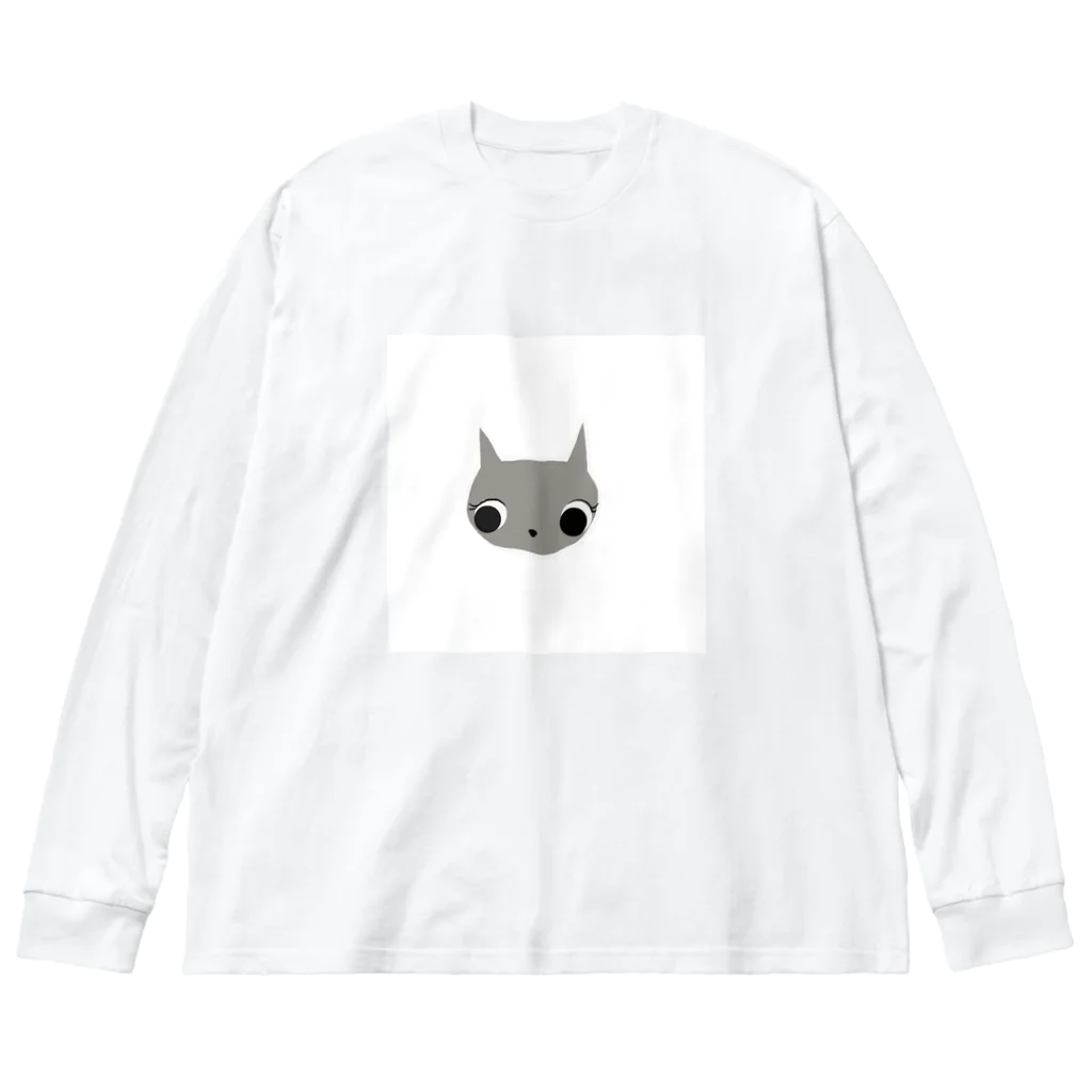 Popo Landのねこの「ね」 ビッグシルエットロングスリーブTシャツ