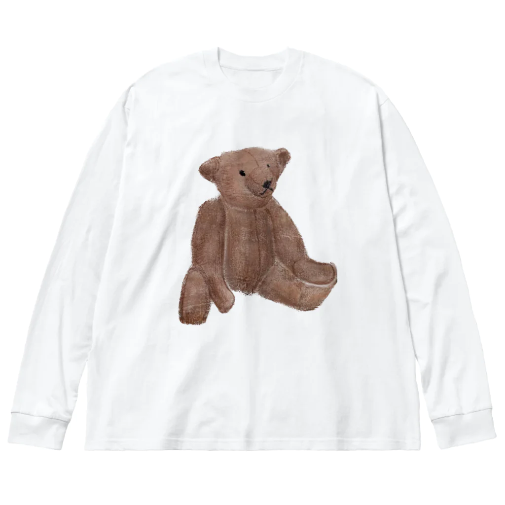 みにゆん　ねこのLovely bear。brown bear ビッグシルエットロングスリーブTシャツ