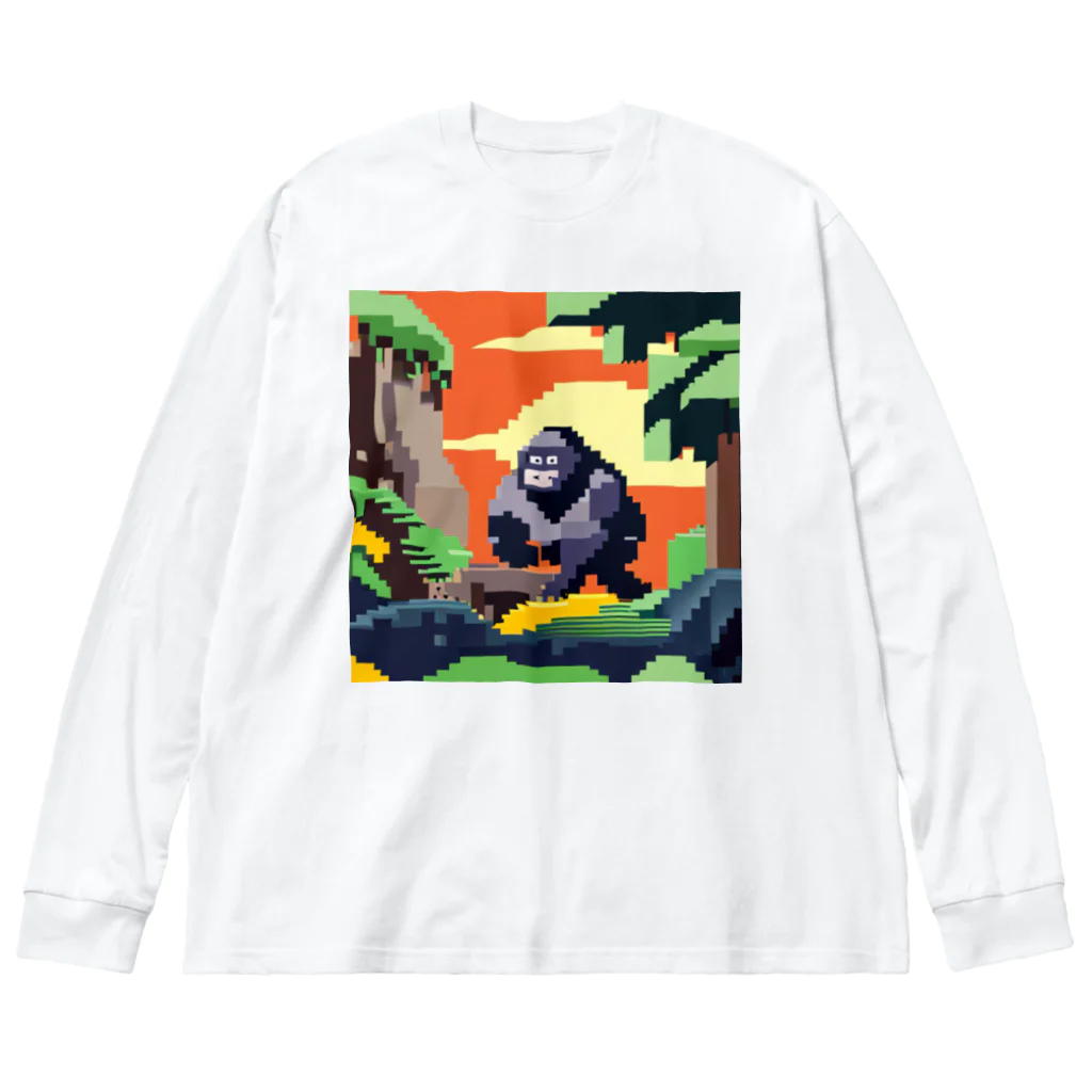 Crook-Aaronのぴくせるごりら Big Long Sleeve T-Shirt