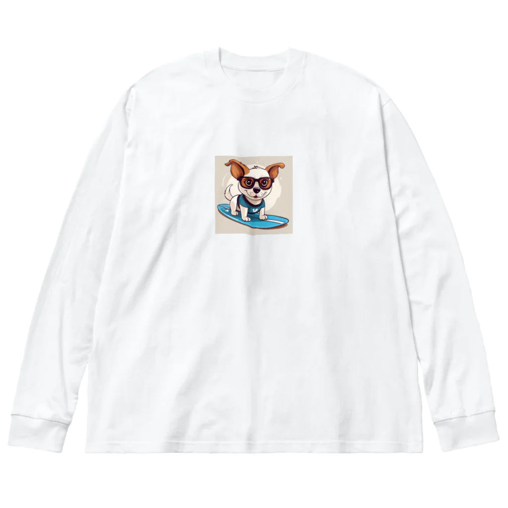 With-a-smileのサーフィン犬 Big Long Sleeve T-Shirt