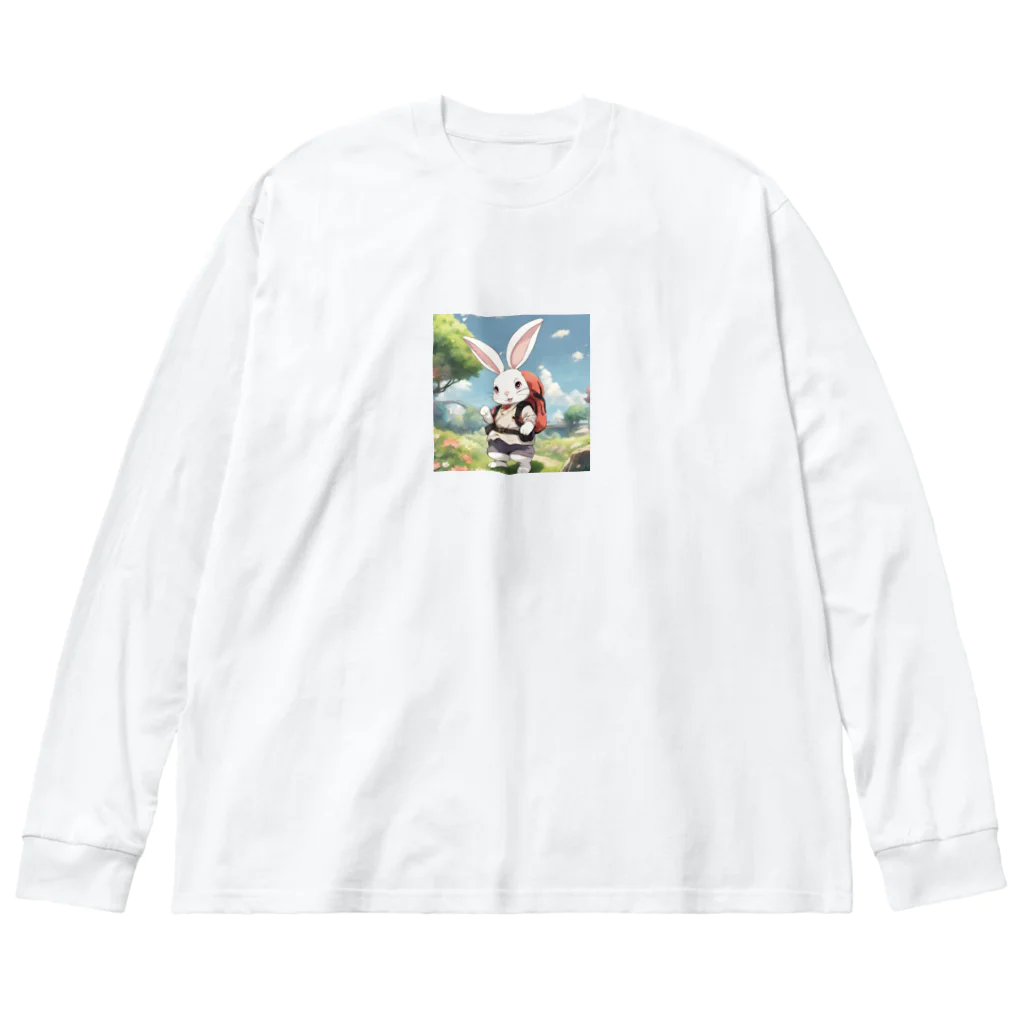 kawaiinekochanの可愛いウサギ ビッグシルエットロングスリーブTシャツ