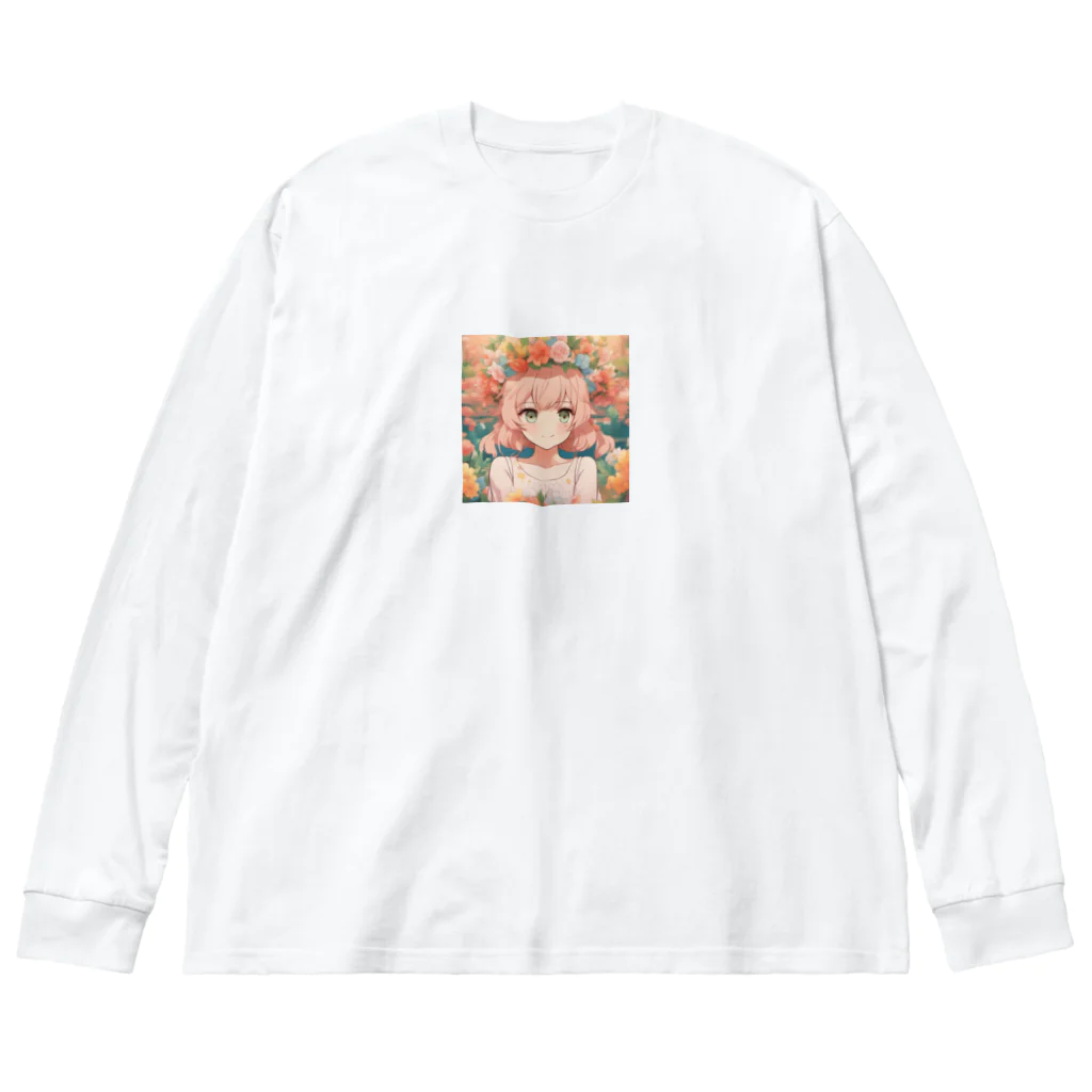 G7のショップの 花咲く彼方の美少女のアートコレクションBeauty Amidst Blossoms - Girl's Art Collection ビッグシルエットロングスリーブTシャツ