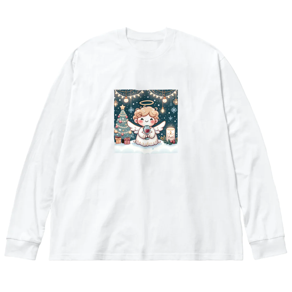 たまき工房の呑(どん)天使のクリスマスデフォルメ ビッグシルエットロングスリーブTシャツ