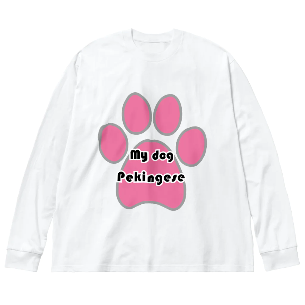 777_shopの愛犬ペキニーズ ビッグシルエットロングスリーブTシャツ