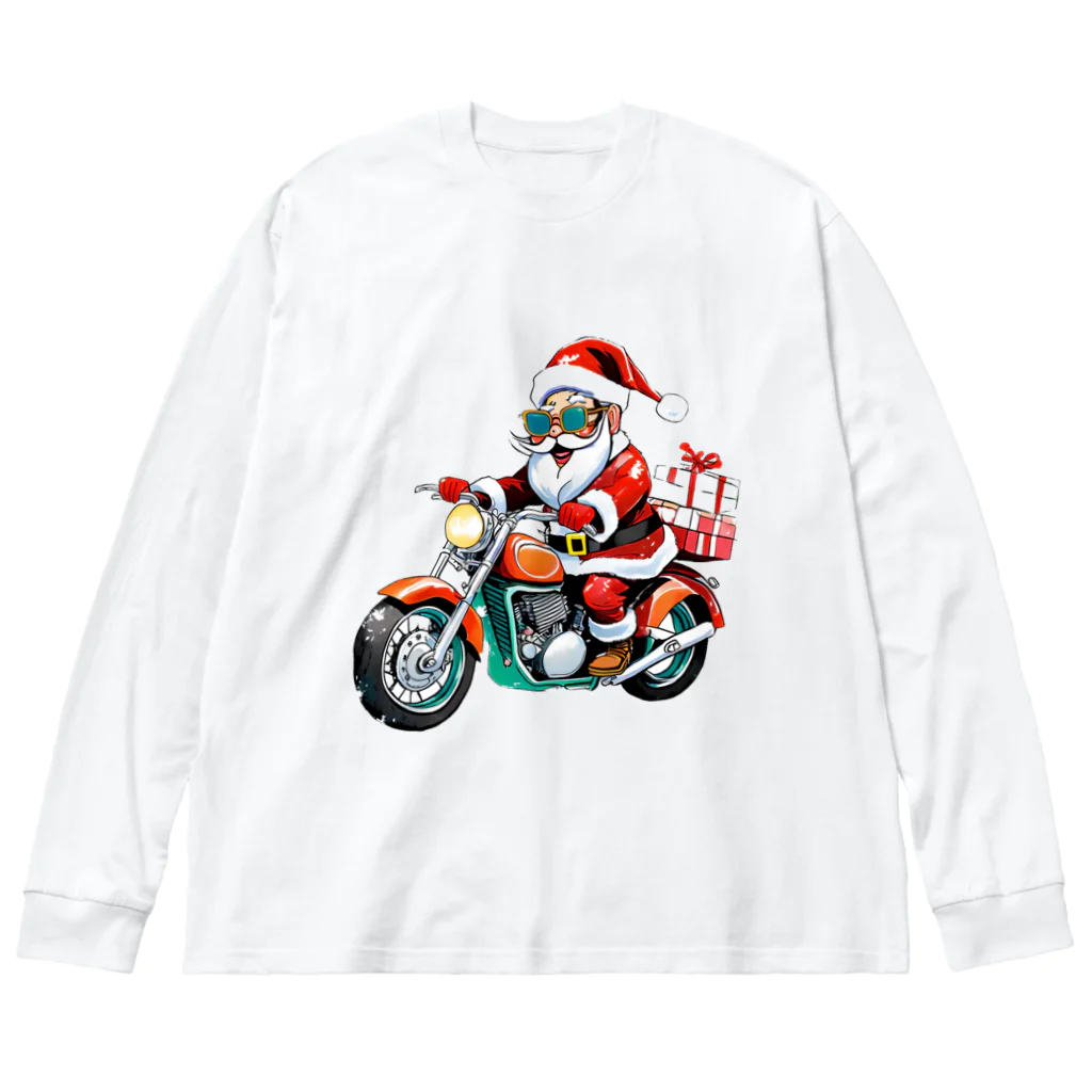 yu_uyふろんてぃあのハーレー好きなサンタ Big Long Sleeve T-Shirt