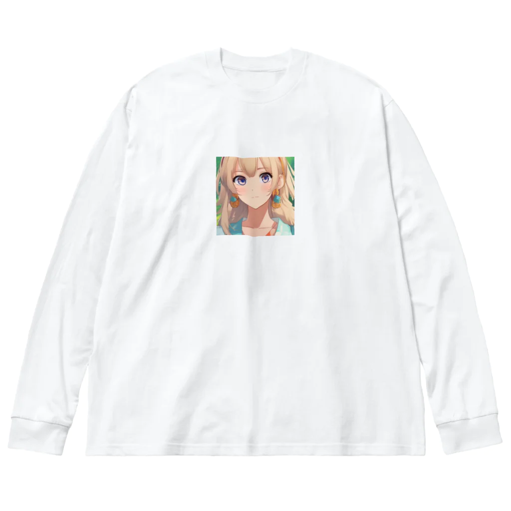 大竹栄喜の見つめる金髪少女 Big Long Sleeve T-Shirt