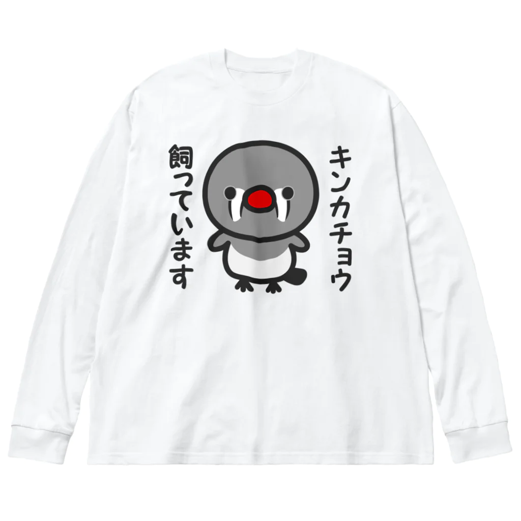 いんこ屋堂のキンカチョウ飼っています（メス） ビッグシルエットロングスリーブTシャツ