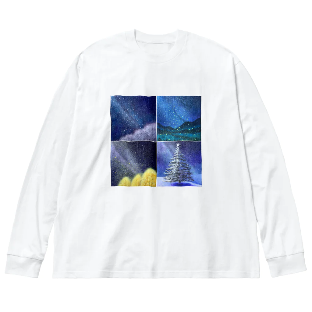 KEIKO's art factoryの「四季と星」の4部作 Big Long Sleeve T-Shirt