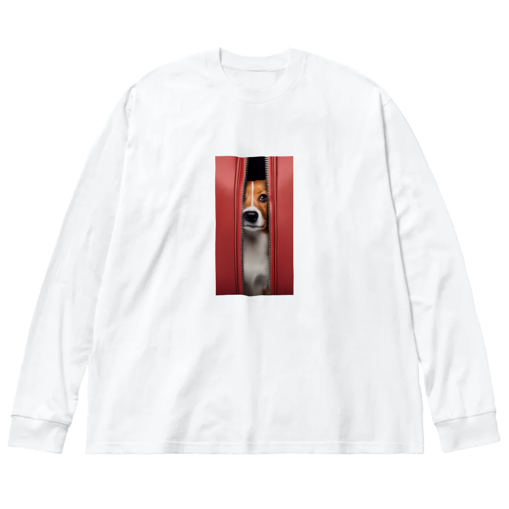 YUTO1126のジッパーから覗く犬 Big Long Sleeve T-Shirt