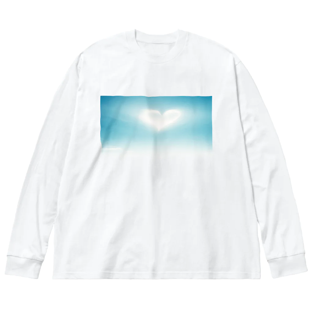 すずきいくやのハートの雲 ビッグシルエットロングスリーブTシャツ