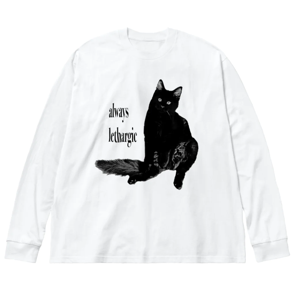 Cat is Godのalways lethargic ビッグシルエットロングスリーブTシャツ