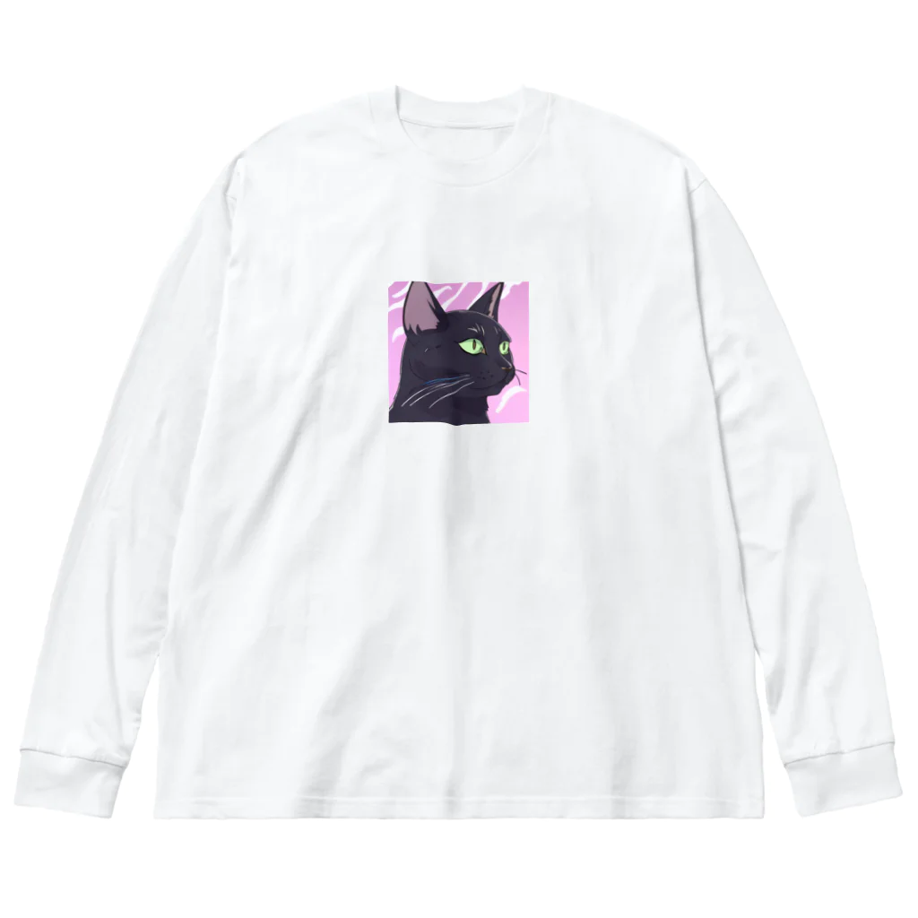 73GTCのかっこいい黒猫3 Big Long Sleeve T-Shirt