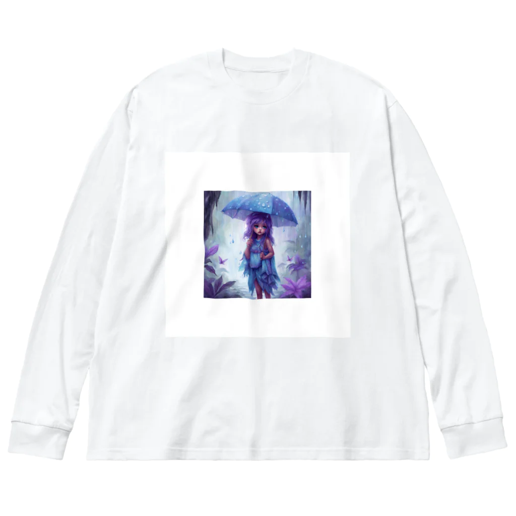 ウィリーの雑貨屋さんのAlone in the Purple Rain Big Long Sleeve T-Shirt