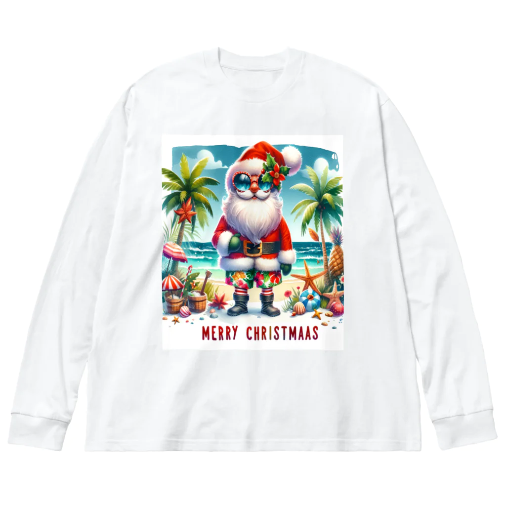 TACHYONJAPANのMerry Christmasシリーズ　サンタのサマークリスマス」 ビッグシルエットロングスリーブTシャツ