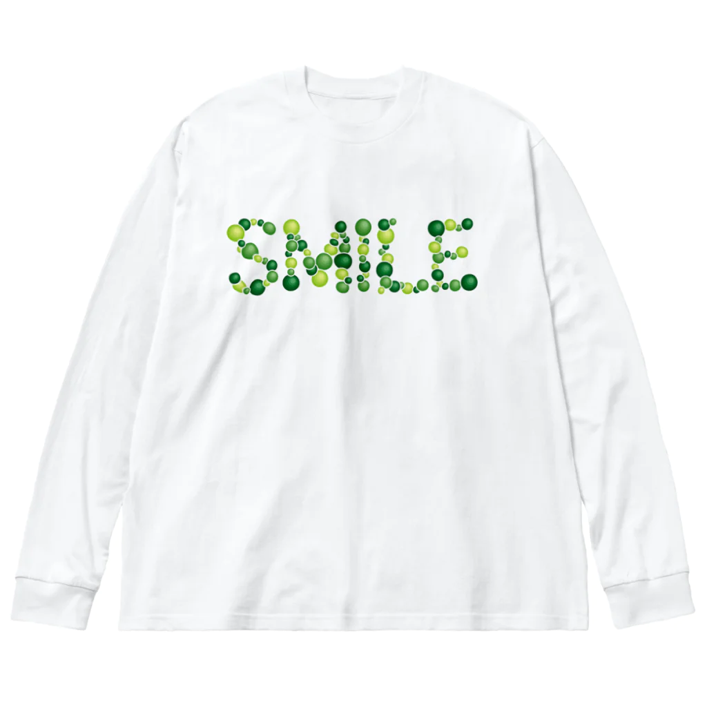 junichi-goodsのバルーン文字「SMILE」（緑色系） ビッグシルエットロングスリーブTシャツ