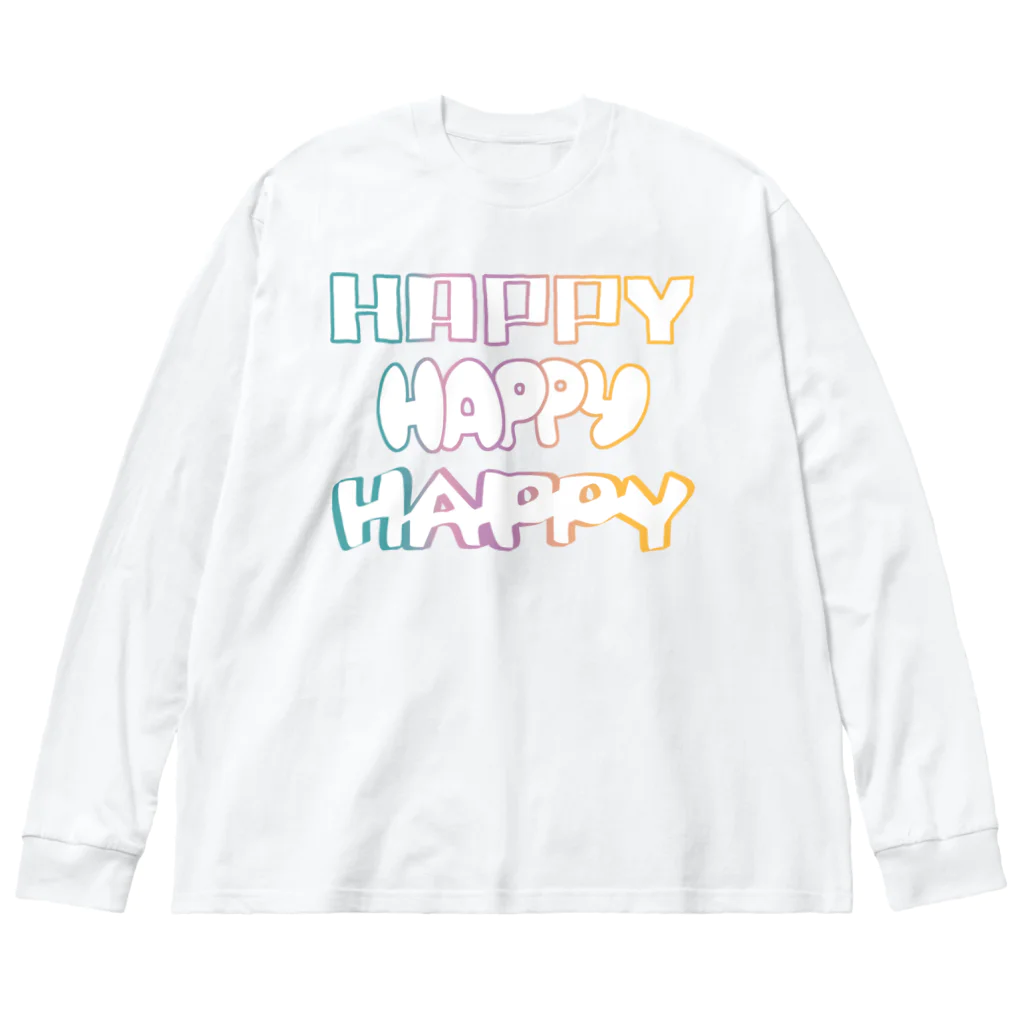 はしくれじゃいSHOPのHAPPYはっぴーハッピー Big Long Sleeve T-Shirt