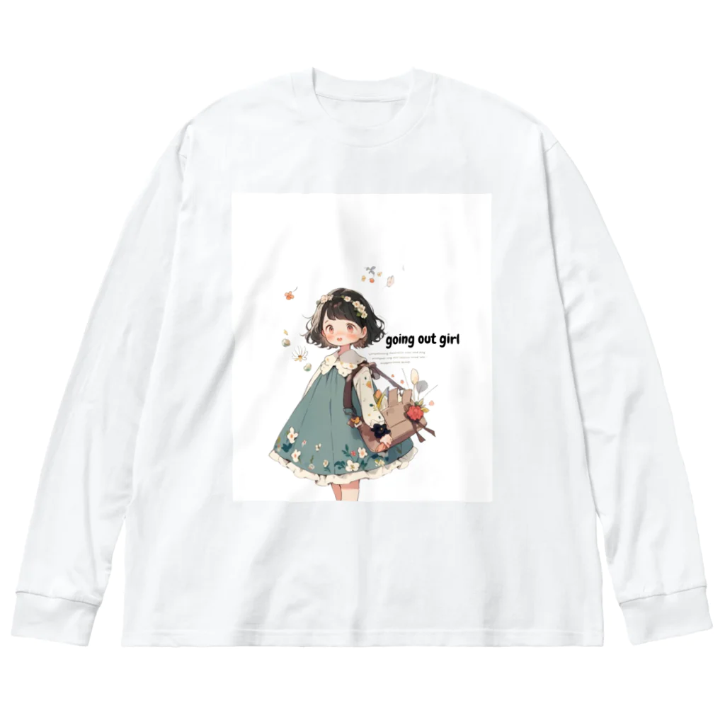 piyotanpiのgoing out girl ビッグシルエットロングスリーブTシャツ