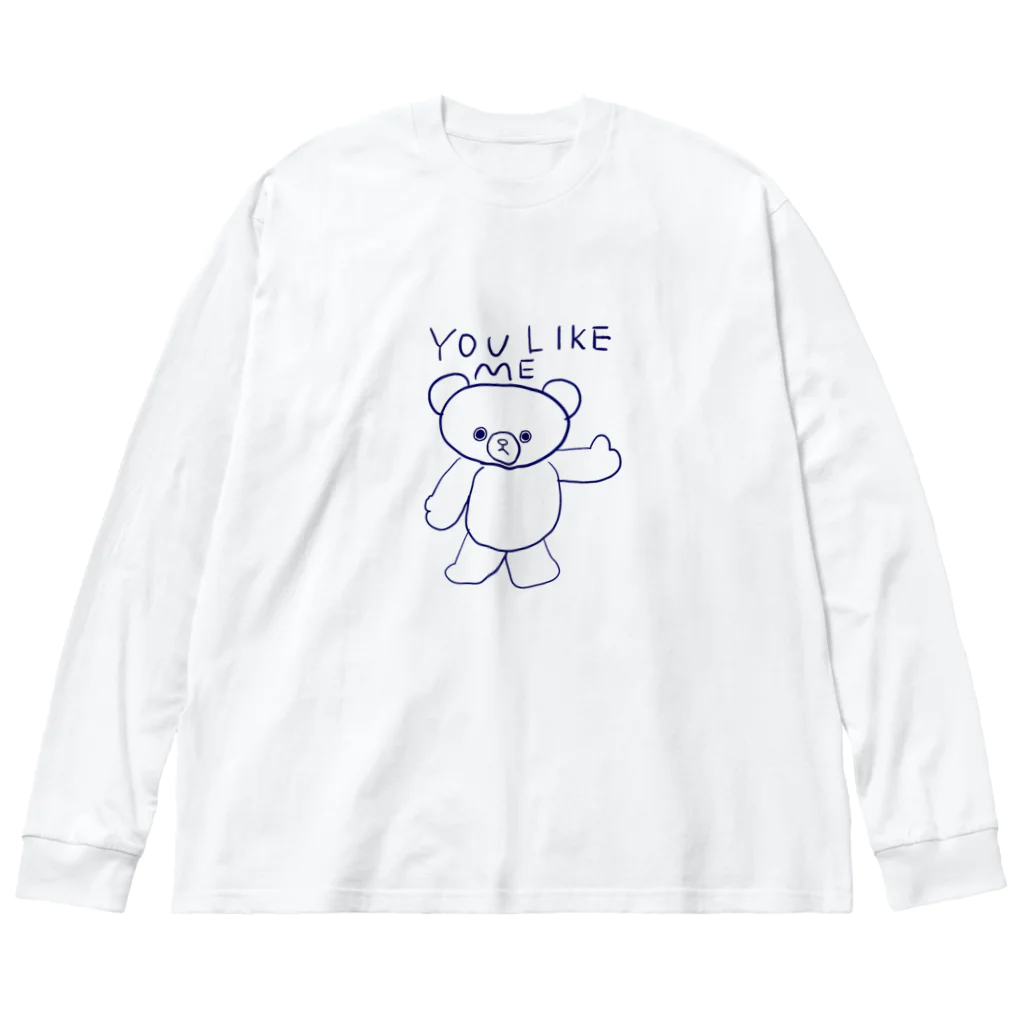 watanabe aiko わたなべあいこのconfident bear 自信に満ちたクマの子 ビッグシルエットロングスリーブTシャツ