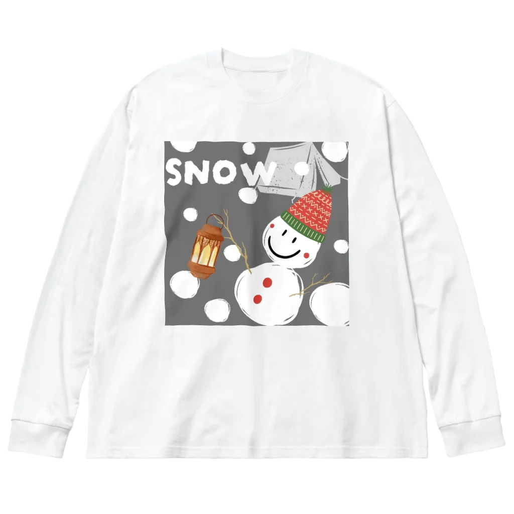 YF_familleの雪だるま ビッグシルエットロングスリーブTシャツ