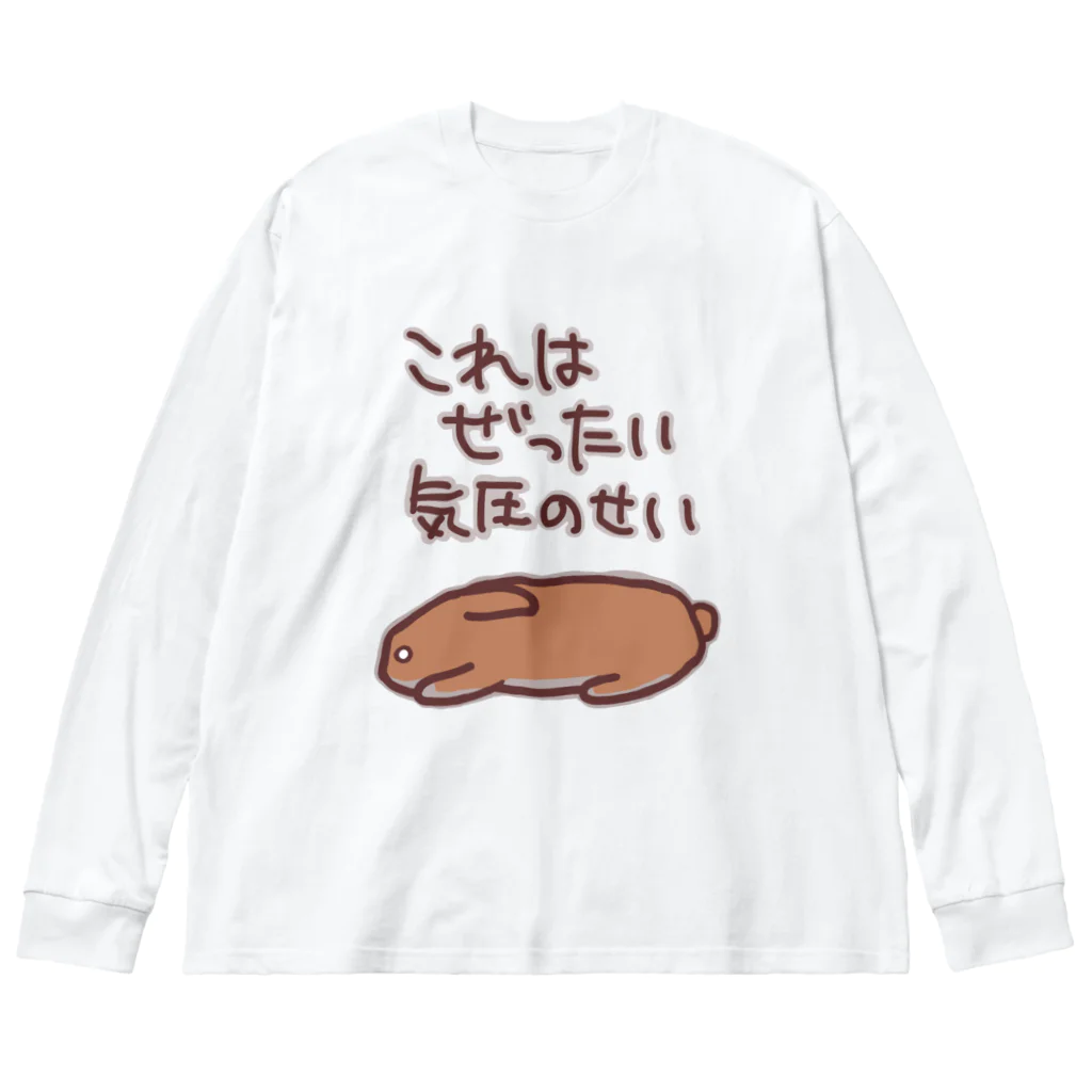 ミナミコアリクイ【のの】の絶対気圧のせい【うさぎ】 ビッグシルエットロングスリーブTシャツ