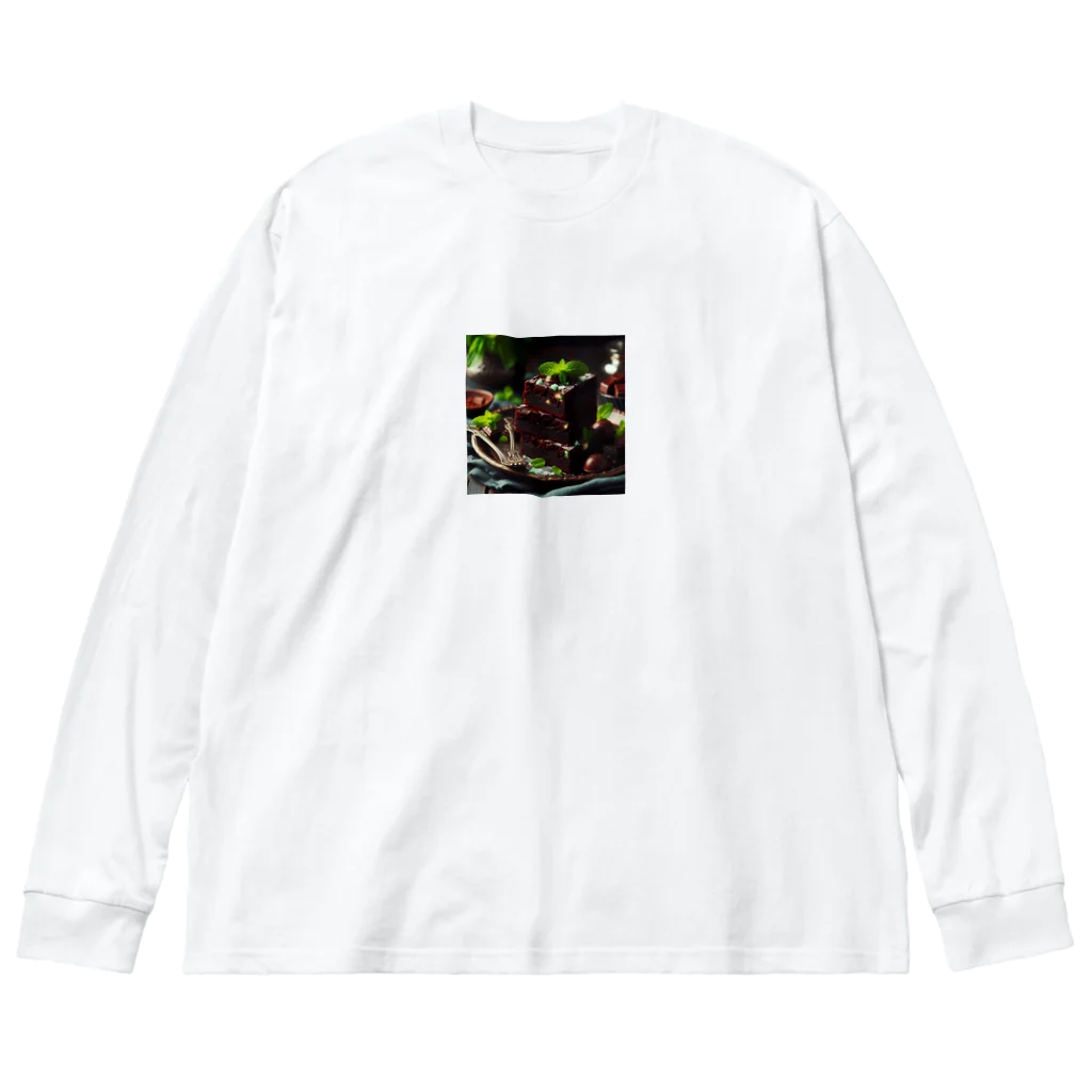 Girigiri-kのダークチョコレートとミントのフードゥブラウニー Big Long Sleeve T-Shirt