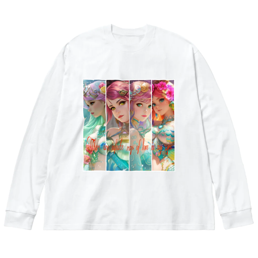 💖宇宙整体♪🌈♪こころからだチャンネル♪💖のThere are infinite rays of love in my eyes Big Long Sleeve T-Shirt