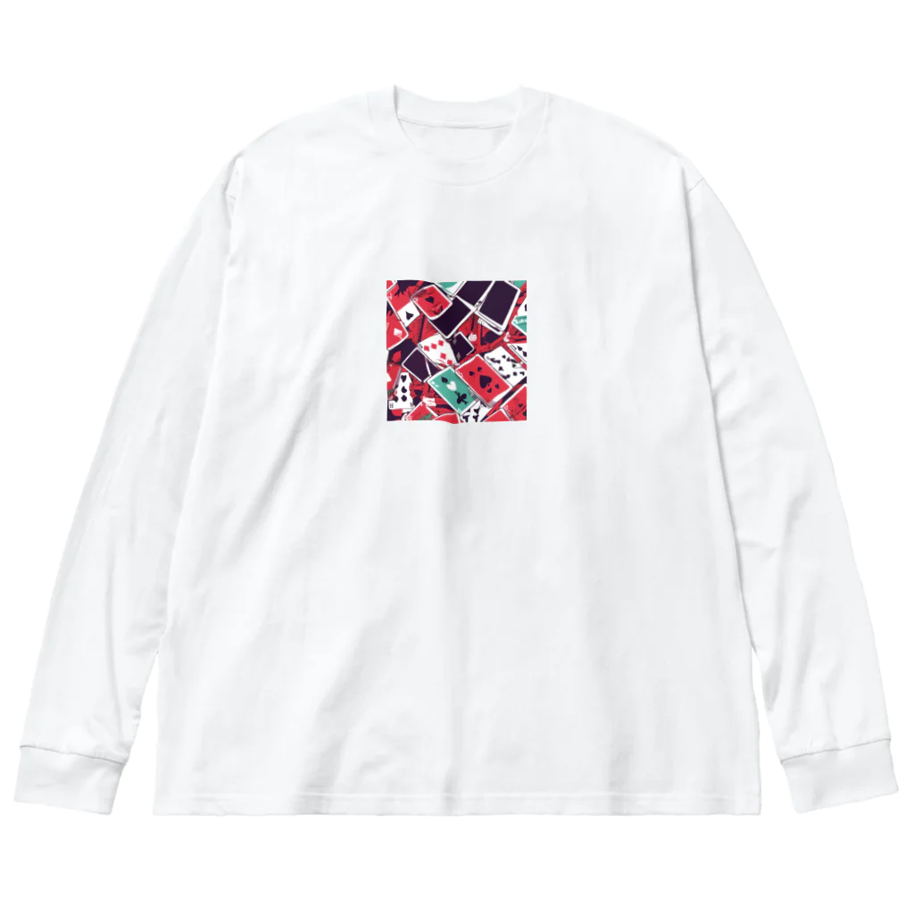 総柄専門店のトランプ柄 Big Long Sleeve T-Shirt