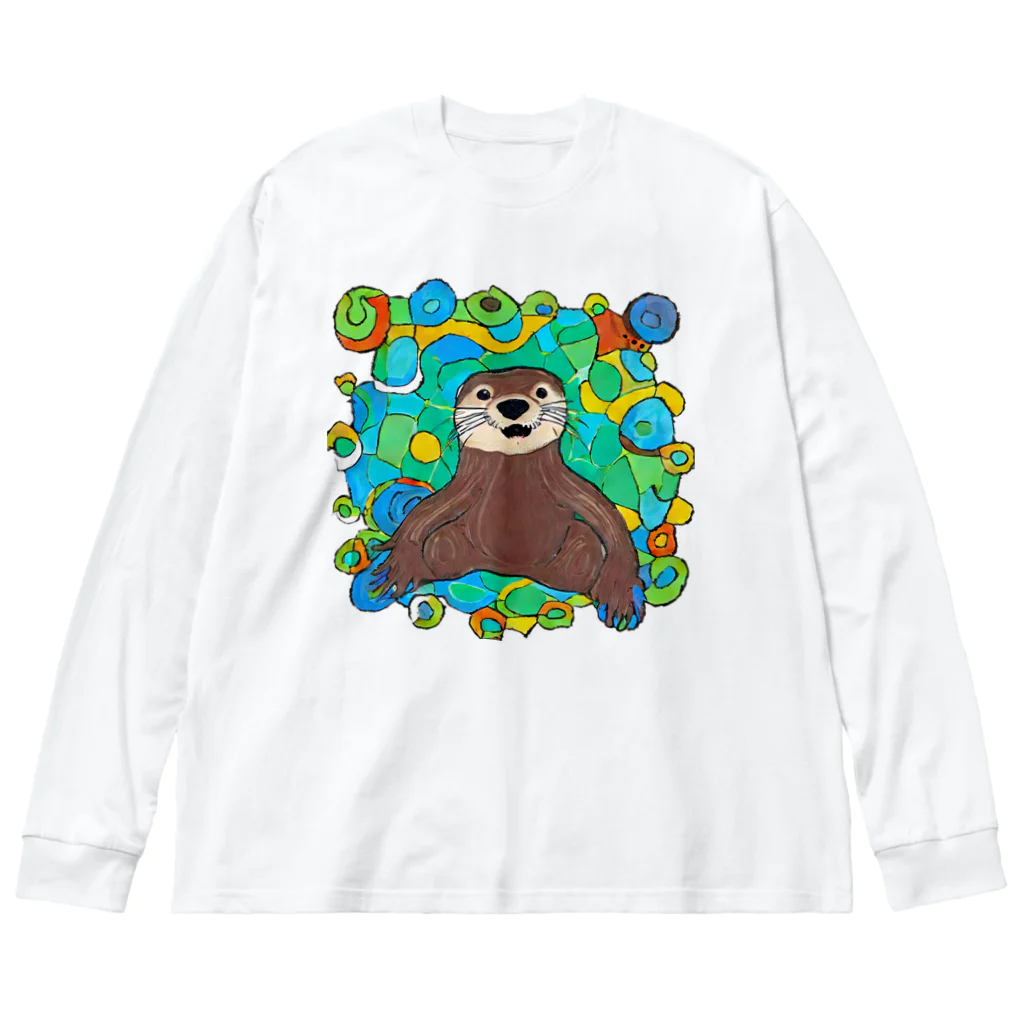 夢幻カワウソくんのお店の夢幻カワウソくん ビッグシルエットロングスリーブTシャツ