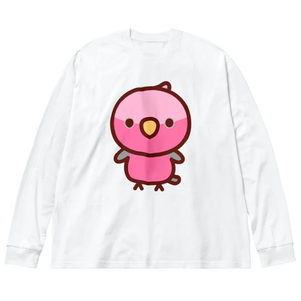 いんこ屋堂のモモイロインコ ビッグシルエットロングスリーブTシャツ