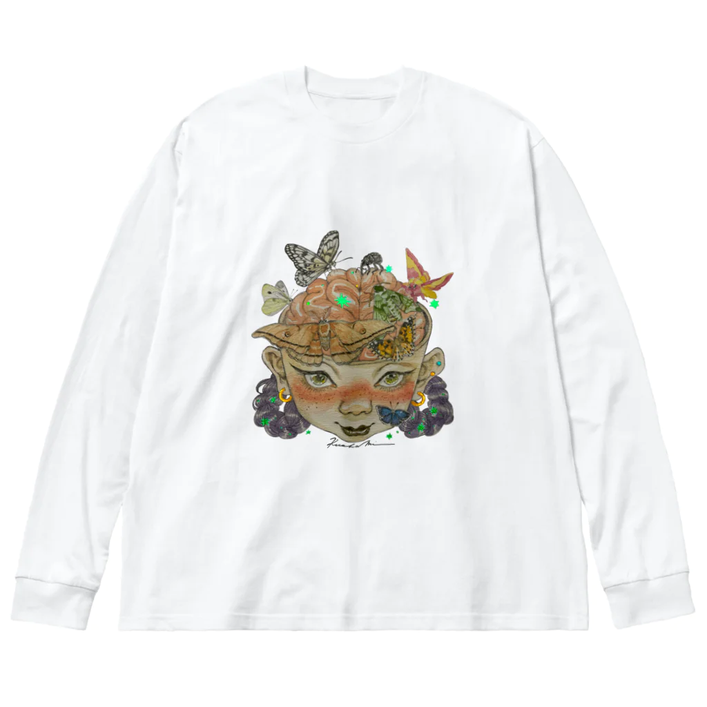 KushaMiの脳汁は夜食 ビッグシルエットロングスリーブTシャツ