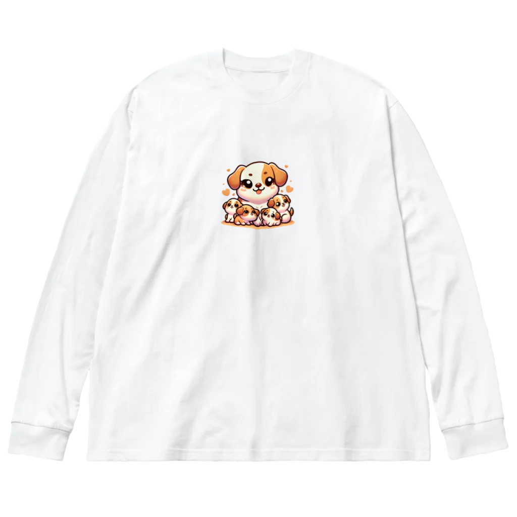 mitsu5872のわんぱく子犬とやさしいママ Big Long Sleeve T-Shirt