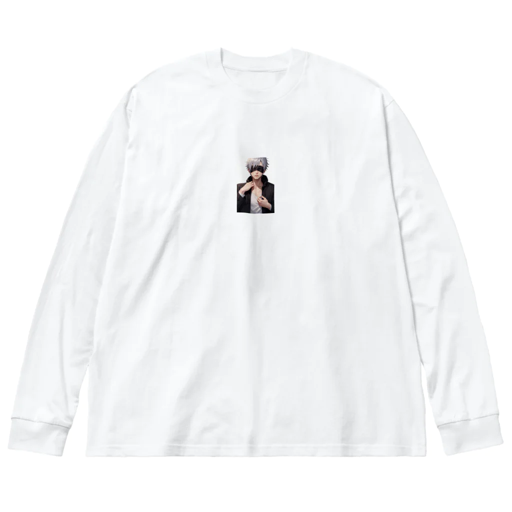 かわいい女の子とシュールな絵の五條　悟飯 Big Long Sleeve T-Shirt