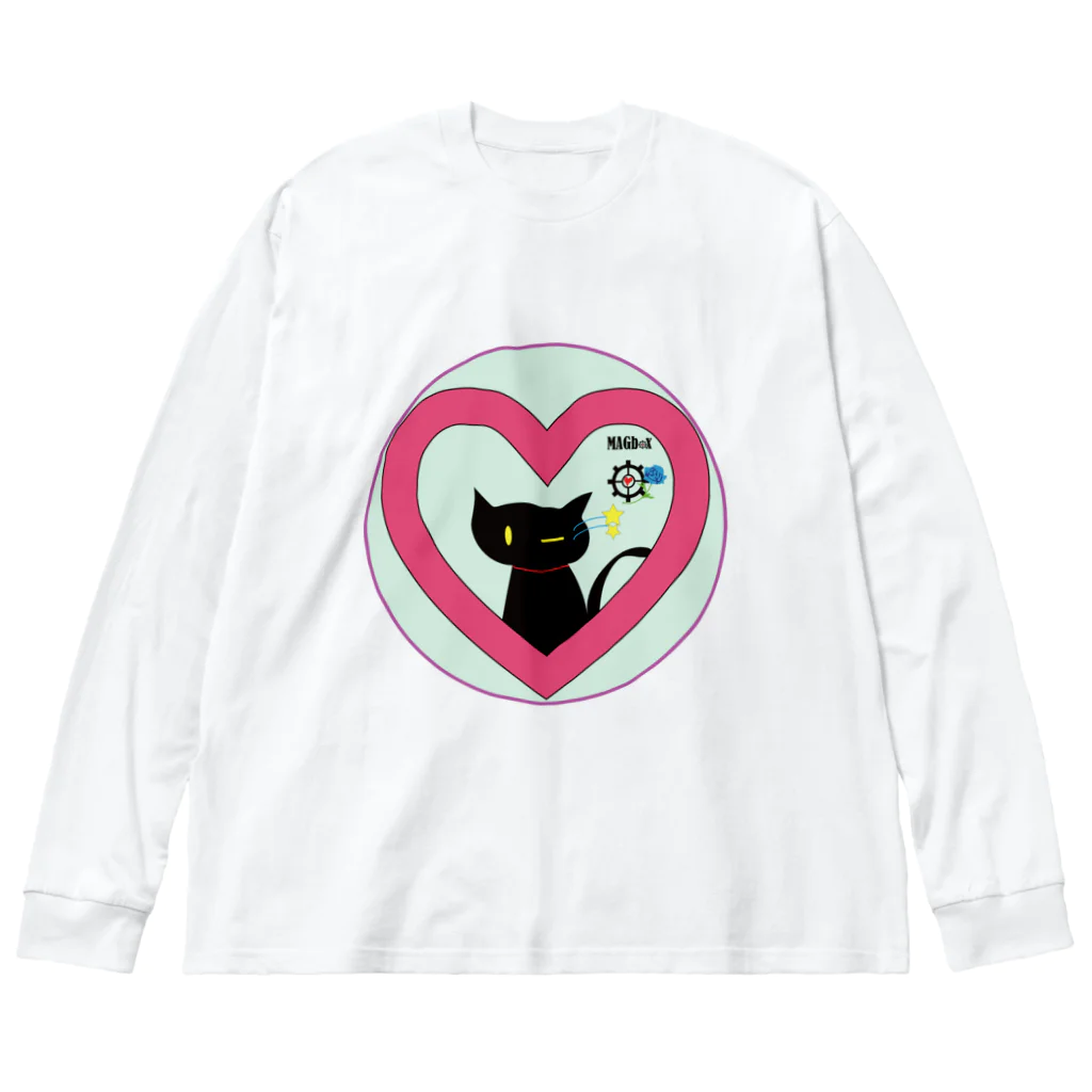 Amasyuiroのmagboxシリーズ　～ウィンク黒猫～ Big Long Sleeve T-Shirt