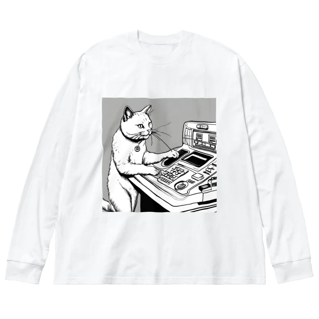 NORI's yoki2shopのボタン猫（シリアス） Big Long Sleeve T-Shirt