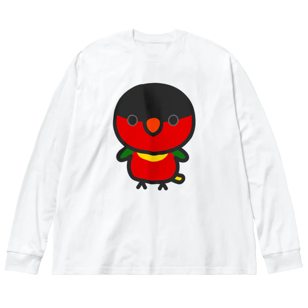 いんこ屋堂のヨダレカケズグロインコ ビッグシルエットロングスリーブTシャツ