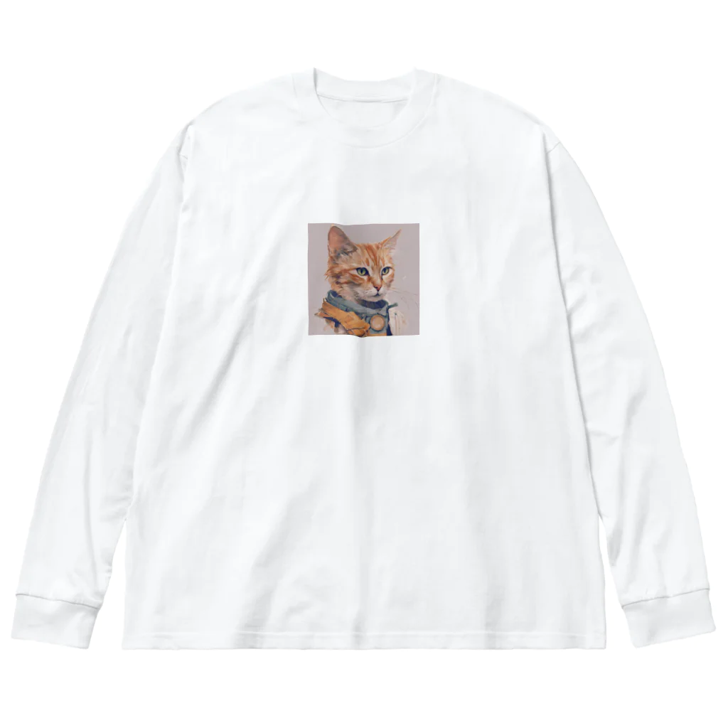 ミシンの猫 ビッグシルエットロングスリーブTシャツ