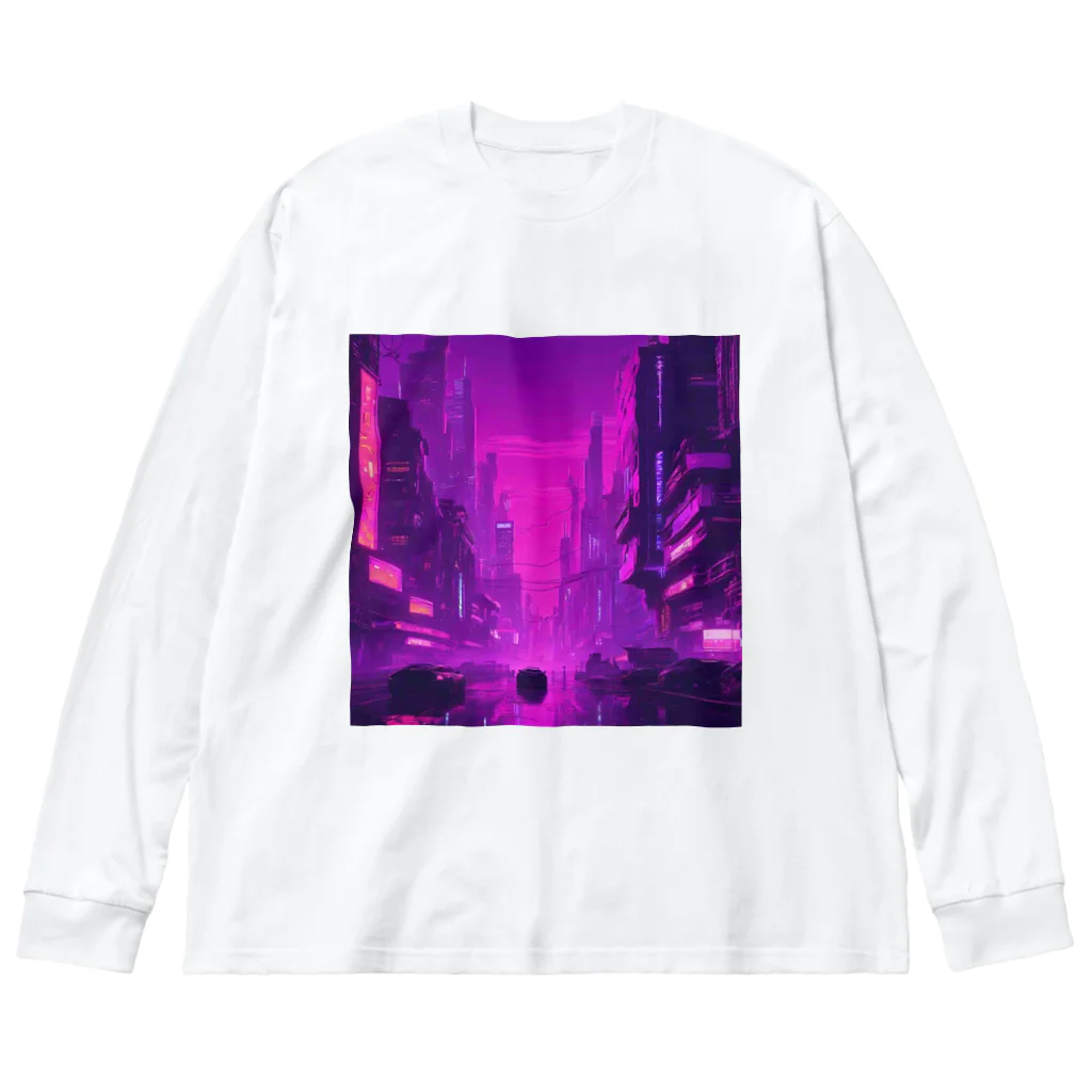 3tomo6's shopのpurple ビッグシルエットロングスリーブTシャツ