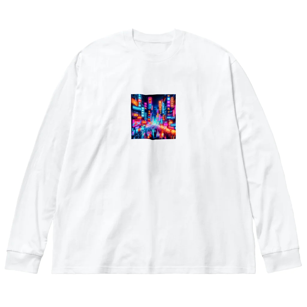 shigetomeのネオンナイト Big Long Sleeve T-Shirt