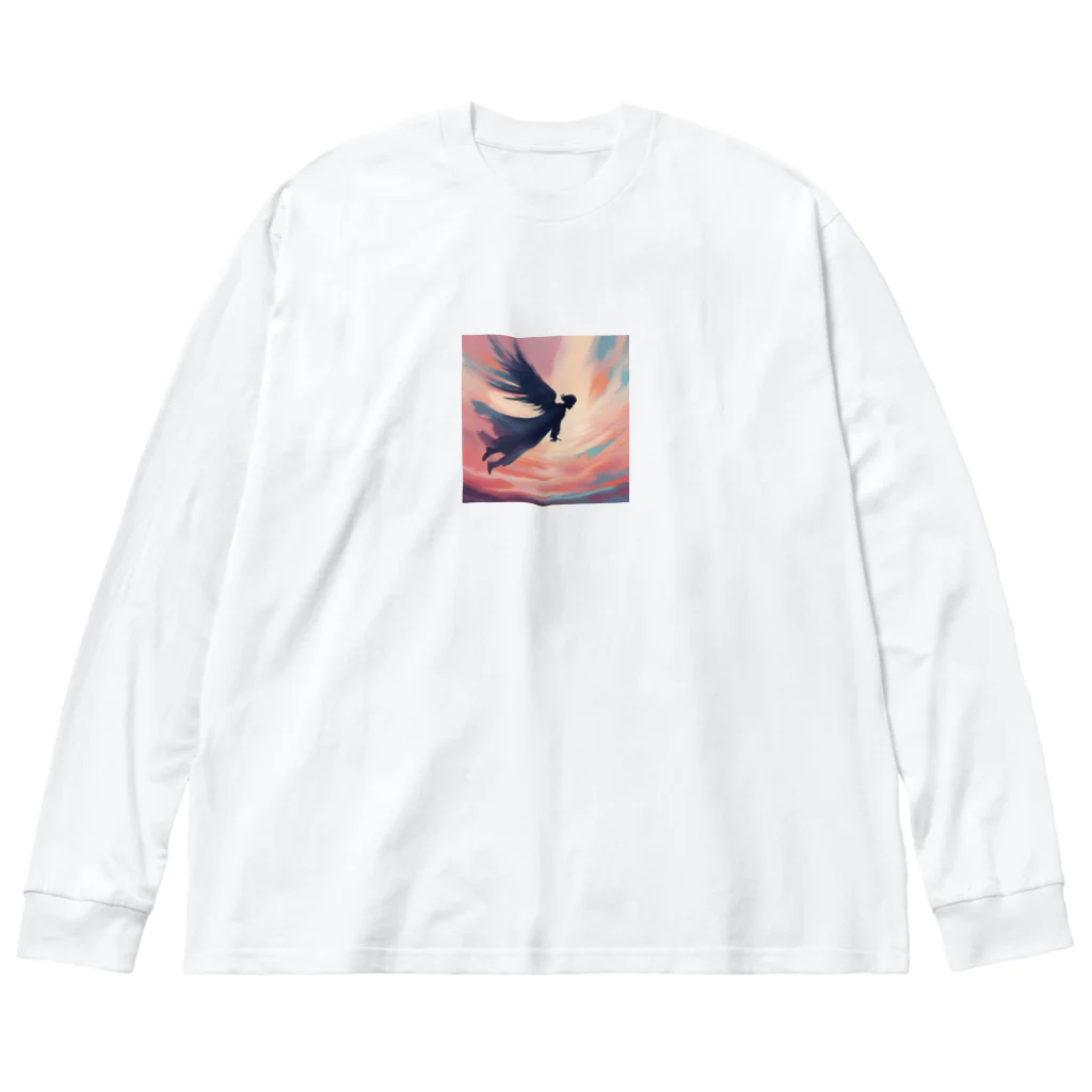 miraiのみらいの空を舞う天使 Big Long Sleeve T-Shirt