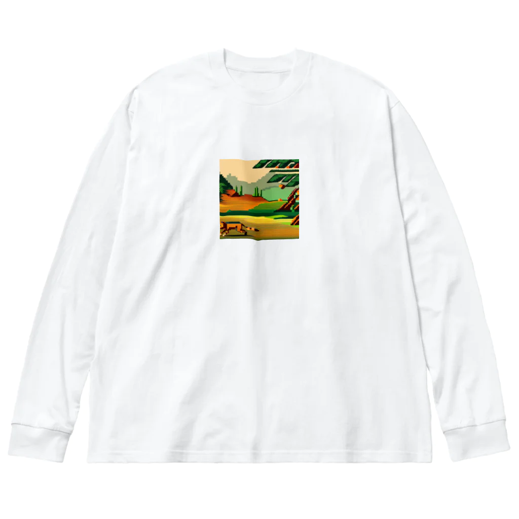 lallypipiのドット柄の世界「野生の王国」グッズ Big Long Sleeve T-Shirt