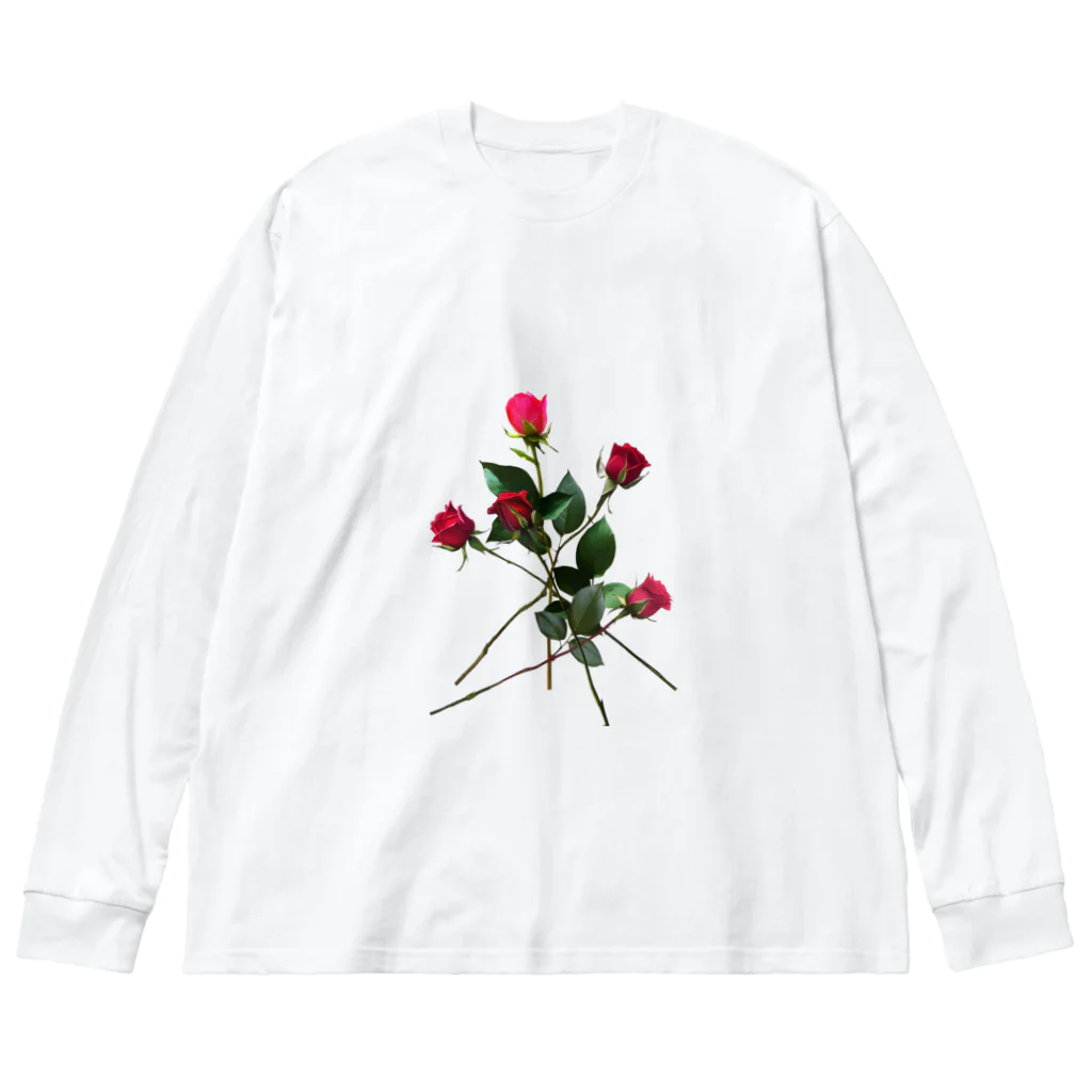 24_Redpink  visual calendarのRedpink 5 roses Big Long Sleeve T-Shirt